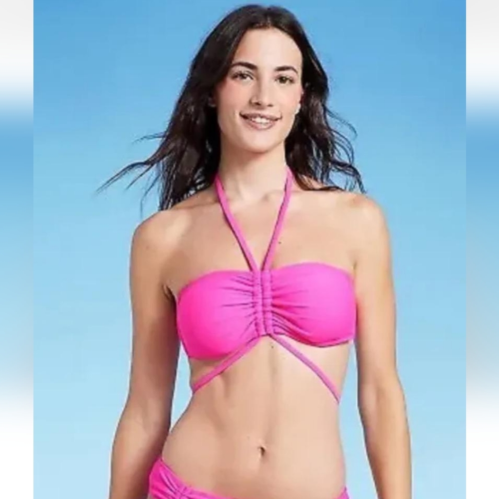 Shade & Shore Women's Bikini Top Bandeau Strappy Halter